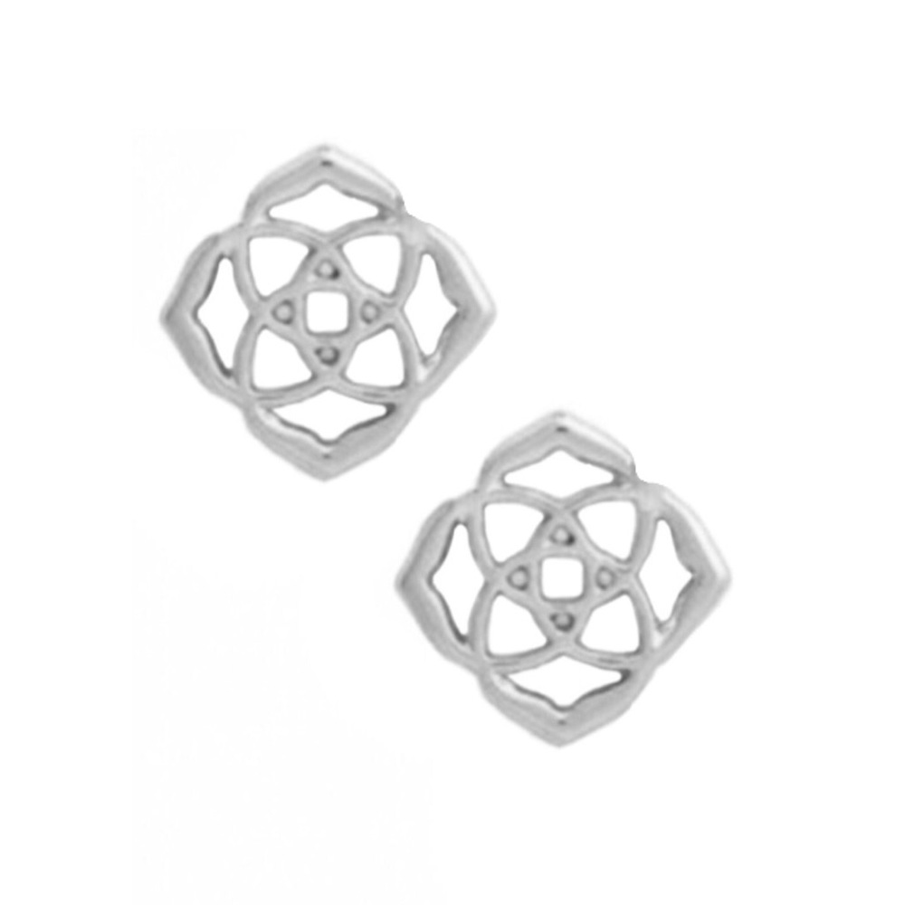 KENDRA SCOTT • Silver Dira Logo Earrings